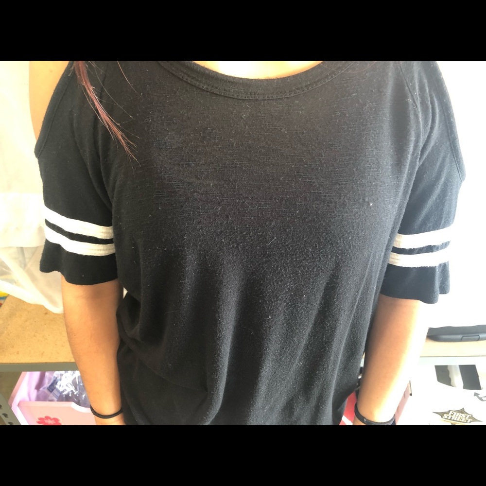Off the shoulder black shirt